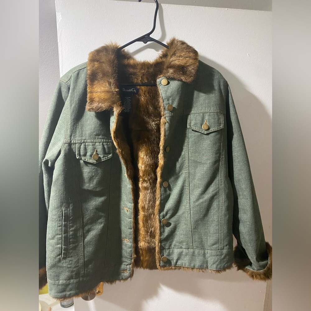 Denim & Co Faux Fur Lined Jean Jacket
